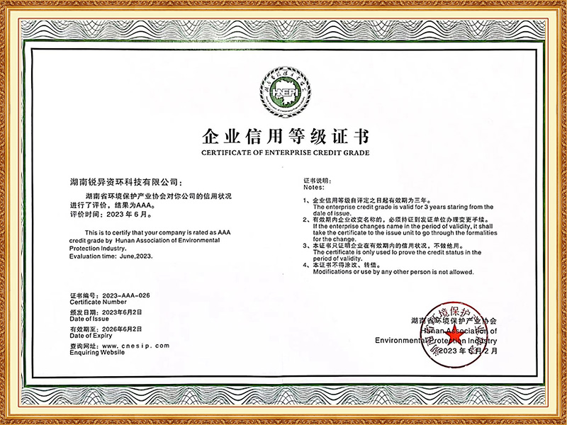 企业信用等级证书